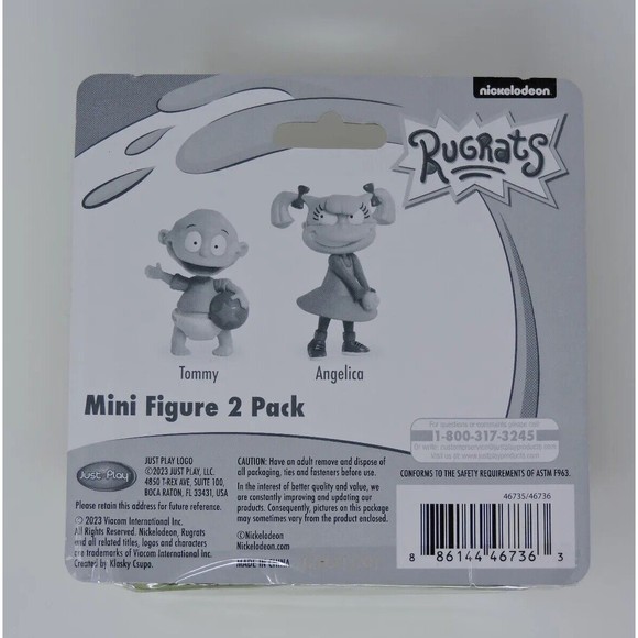 Retro Nickelodeon Rugrats Mini Figures 2 Pack Tommy & Angelica Approx 2" Tall - Picture 2 of 6